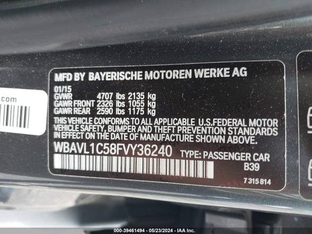 BMW X1 Xdrive28i 2015 WBAVL1C58FVY36240 Image 9
