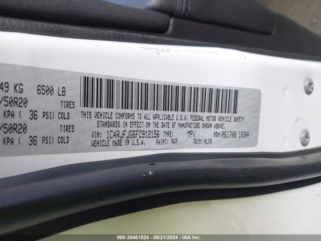 Jeep Grand Cherokee Summit 2015 1C4RJFJG6FC912156 Image 9