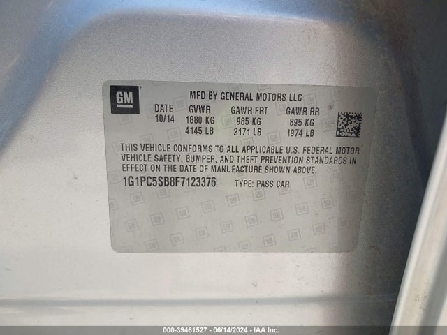 Chevrolet Cruze 1lt Auto 2015 1G1PC5SB8F7123376 Image 9