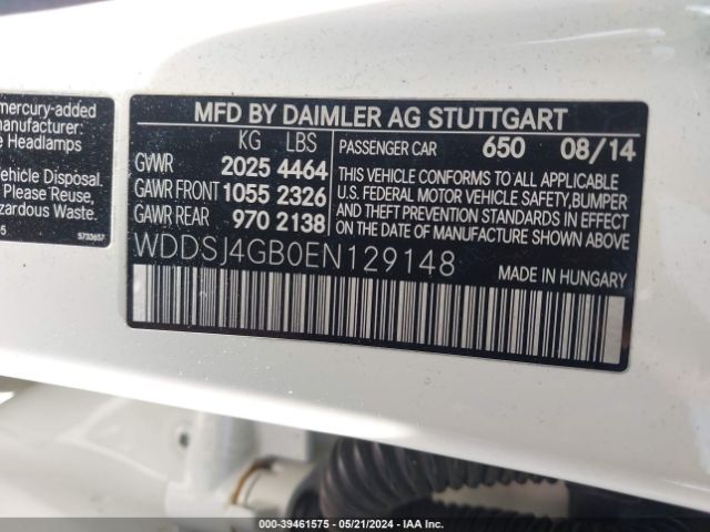 WDDSJ4GB0EN129148 Mercedes-Benz CLA 250 4MATIC