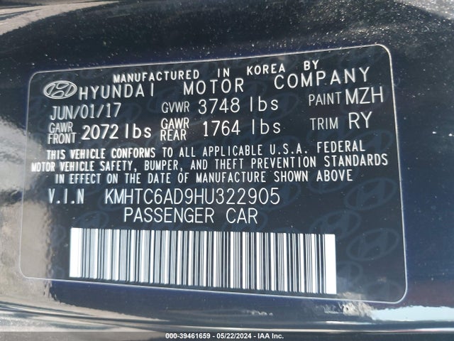 Hyundai Veloster Value Edition 2017 KMHTC6AD9HU322905 Image 9