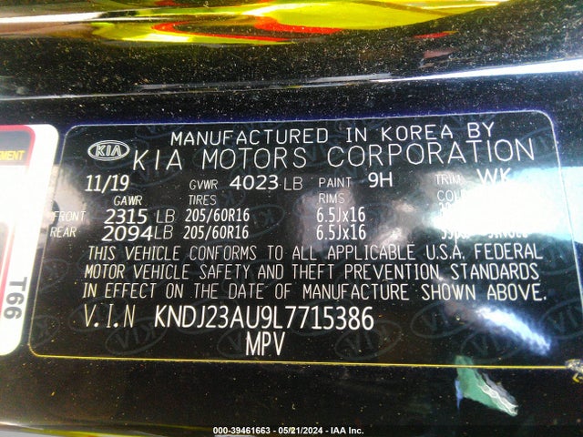 KNDJ23AU9L7715386 KIA SOUL LX