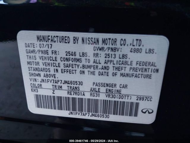 JN1FV7AP7JM460530 Infiniti Q50 3.0t Red Sport 400