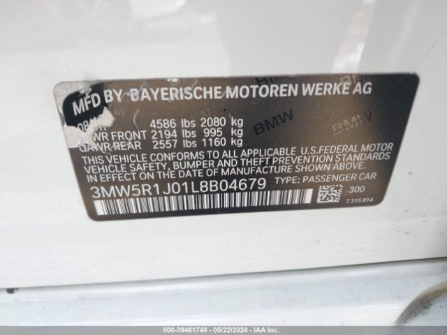 3MW5R1J01L8B04679 BMW 330I