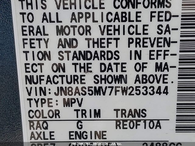 Nissan Rogue Select S 2015 JN8AS5MV7FW253344 Image 9
