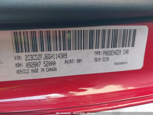 2C3CDZFJ6GH114309 Dodge Challenger R/t Scat Pack
