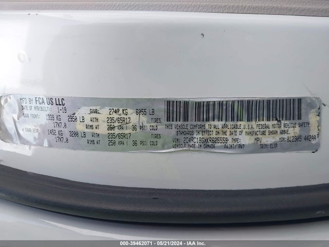 2C4RC1BGXKR625559 Chrysler Pacifica Touring L