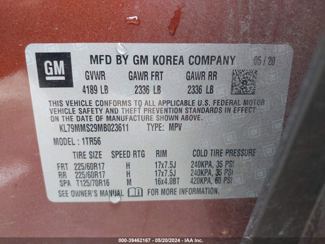 Chevrolet Trailblazer Fwd Ls 2021 KL79MMS29MB023611 Image 9