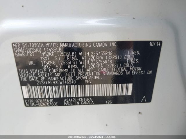 2T3YFREVXFW146940 Toyota Rav4 Limited