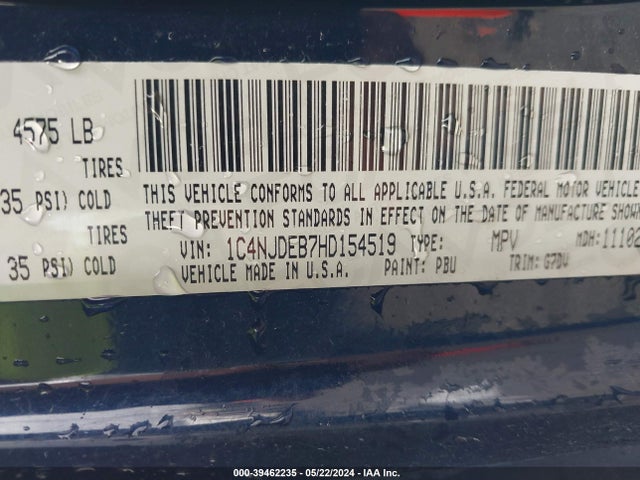 1C4NJDEB7HD154519 Jeep Compass Latitude 4x4