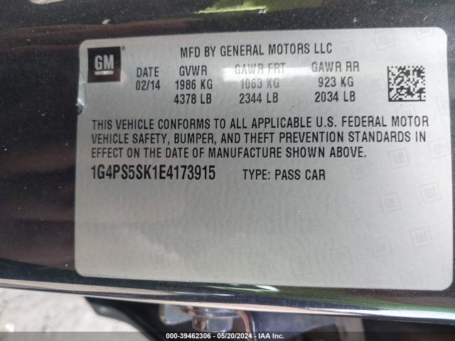 1G4PS5SK1E4173915 Buick Verano Leather Group