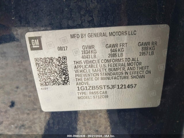 Chevrolet Malibu 1ls 2018 1G1ZB5ST5JF121457 Image 9