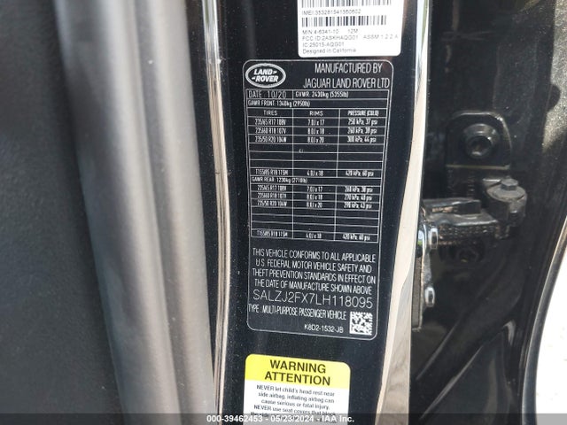 SALZJ2FX7LH118095 Land Rover Range Rover Evoque S
