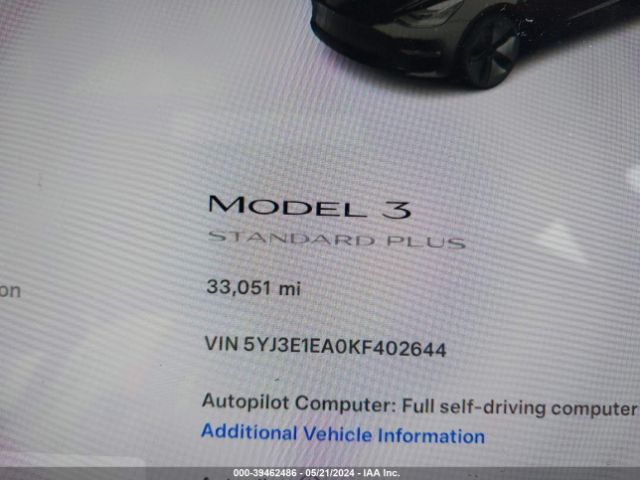 5YJ3E1EA0KF402644 Tesla Model 3 Long Range/mid Range/standard Range/standard Range Plus