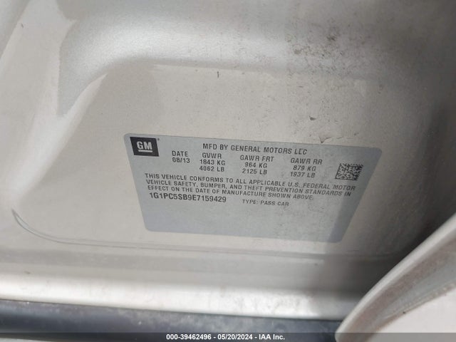 Chevrolet Cruze 1lt Auto 2014 1G1PC5SB9E7159429 Image 9