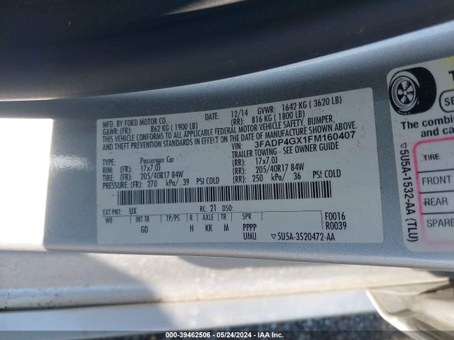 Ford FIESTA ST 2015 3FADP4GX1FM160407 Image 9
