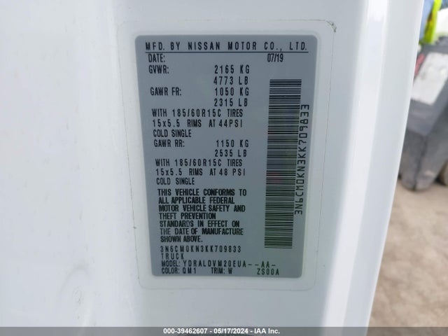 Nissan Nv200 S 2019 3N6CM0KN3KK709833 Image 9