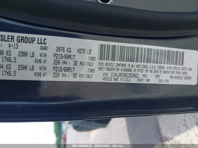 1C4NJRFB0ED520621 Jeep Patriot Latitude