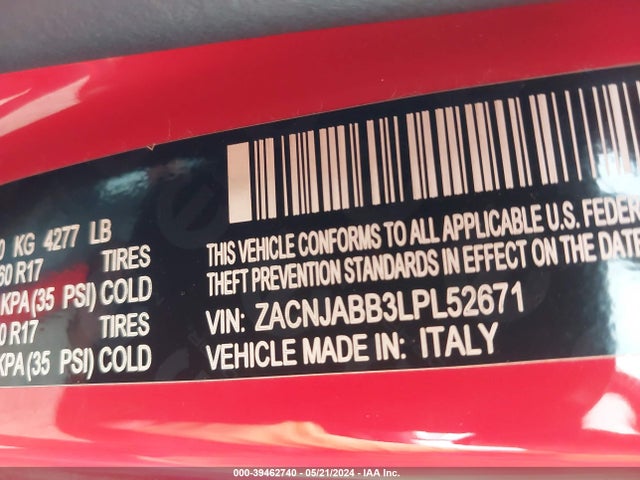ZACNJABB3LPL52671 Jeep Renegade Altitude Fwd