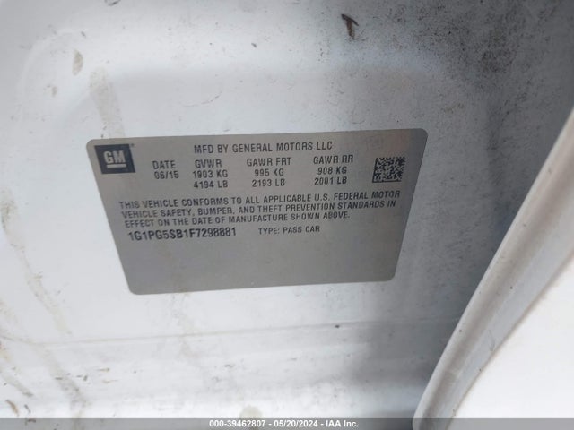 Chevrolet CRUZE LTZ 2015 1G1PG5SB1F7298881 Image 9