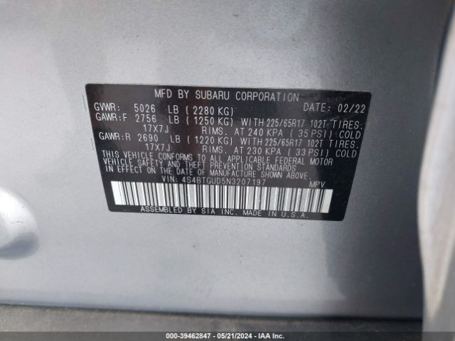 4S4BTGUD5N3207197 Subaru Outback Wilderness