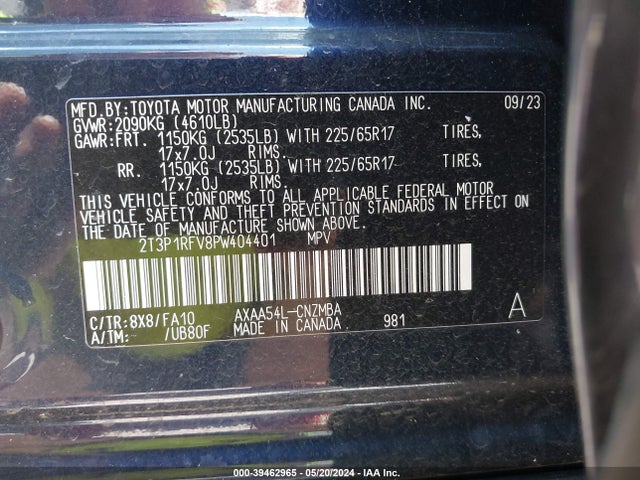 Toyota Rav4 Xle 2023 2T3P1RFV8PW404401 Image 9