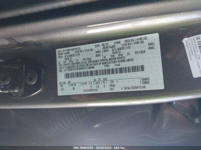 1FTEW1CP2NFC13846 Ford F-150 Xl