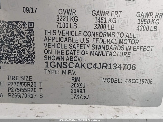 Chevrolet Tahoe Ls 2018 1GNSCAKC4JR134706 Image 9