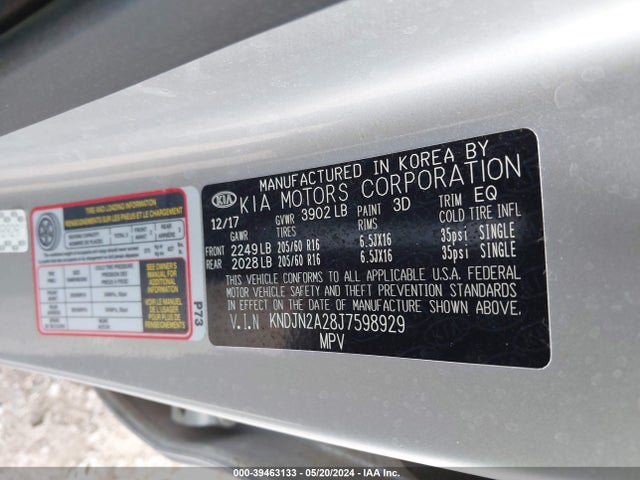 KIA Soul 2018 KNDJN2A28J7598929 Image 9