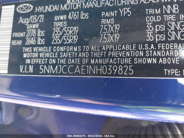 Hyundai TUCSON SEL 2022 5NMJCCAE1NH039825 Image 9