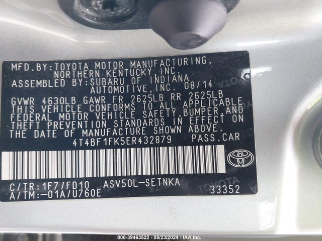 Toyota CAMRY LE 2014 4T4BF1FK5ER432879 Image 9