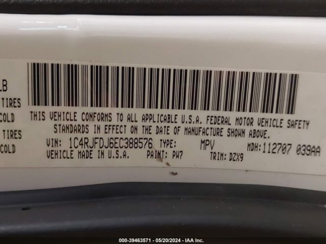1C4RJFDJ6EC388576 Jeep Grand Cherokee Srt8
