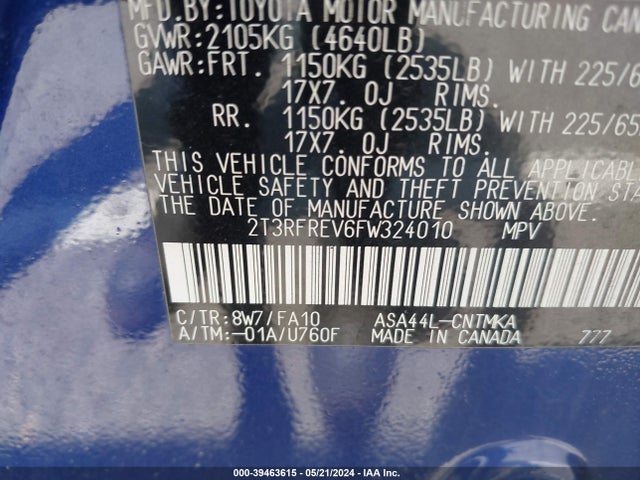 Toyota Rav4 Xle 2015 2T3RFREV6FW324010 Image 9