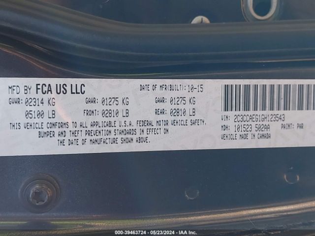 2C3CCAEG1GH123543 Chrysler 300C