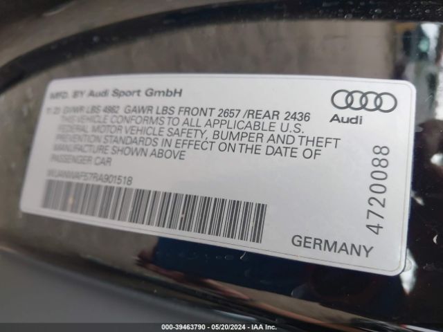 WUANWAF57RA901518 Audi Rs 5 Tfsi Quattro Tiptronic