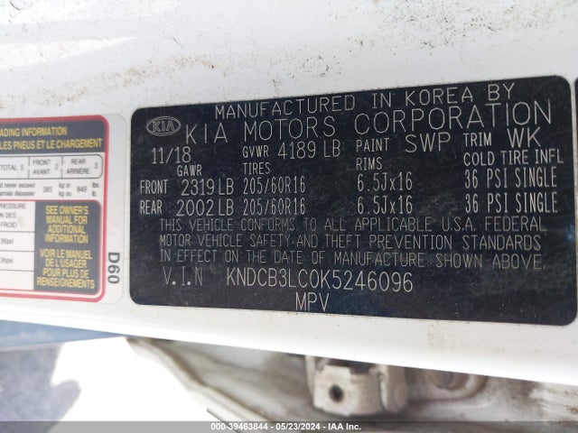 KIA NIRO LX 2019 KNDCB3LC0K5246096 Image 9