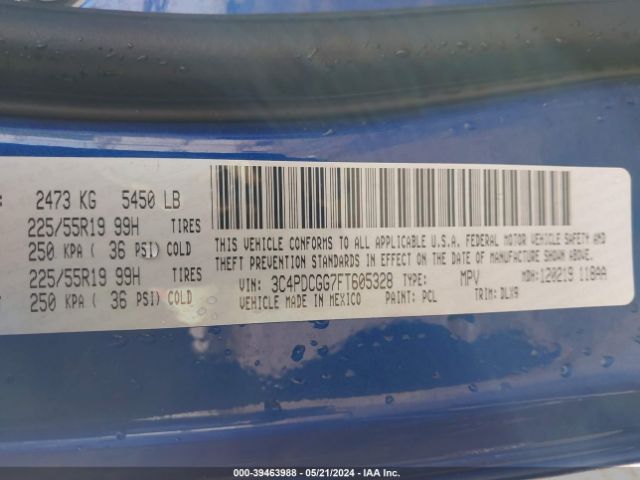 3C4PDCGG7FT605328 Dodge Journey Crossroad