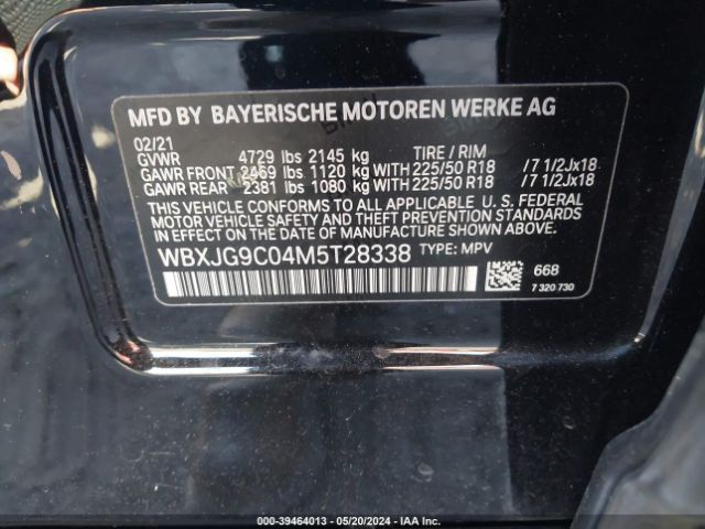 WBXJG9C04M5T28338 BMW X1 Xdrive28i