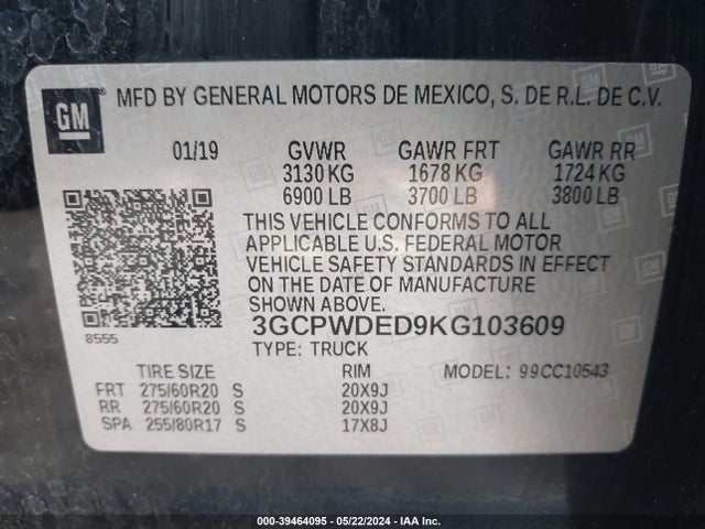 Chevrolet Silverado 1500 Rst 2019 3GCPWDED9KG103609 Image 9