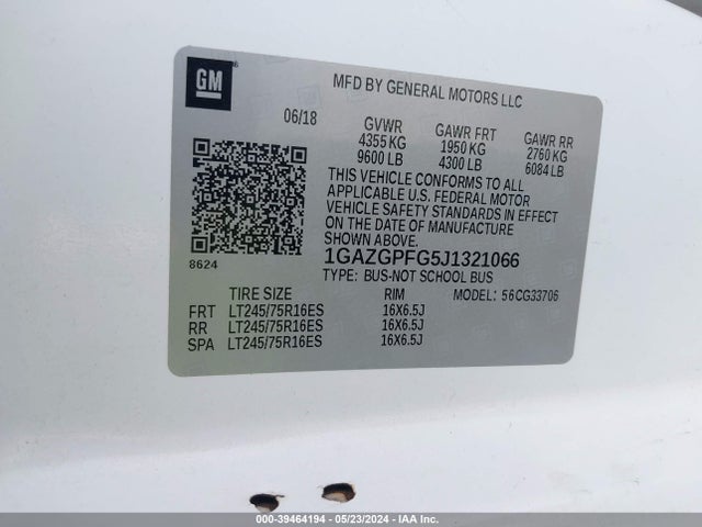 Chevrolet Express 3500 Lt 2018 1GAZGPFG5J1321066 Image 9
