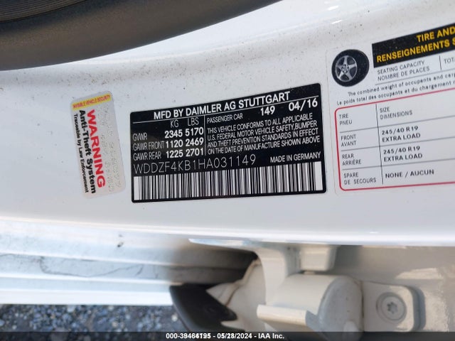 WDDZF4KB1HA031149 Mercedes-Benz E 300 4matic