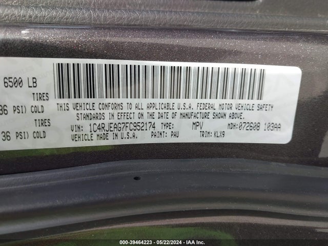1C4RJEAG7FC952174 Jeep Grand Cherokee Altitude