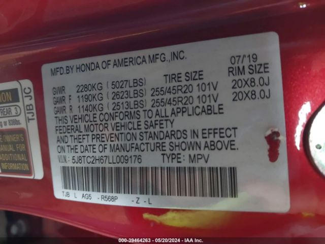 5J8TC2H67LL009176 Acura Rdx A-spec Package