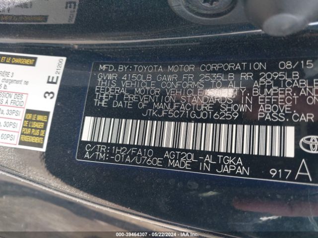 JTKJF5C71GJ016259 Scion TC