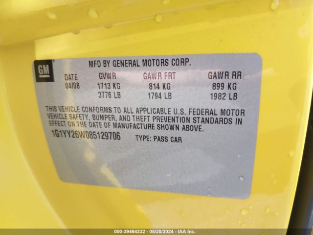 2008 CHEVROLET CORVETTE 1G1YY26W085129706 Photo 8
