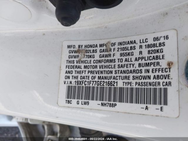 19XFC1F77GE216621 Honda Civic Ex-l