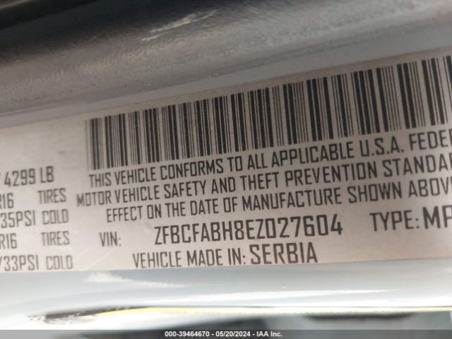 ZFBCFABH8EZ027604 Fiat 500l Easy