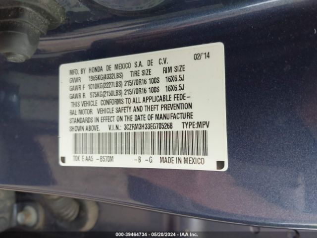 3CZRM3H33EG705268 Honda CR-V LX