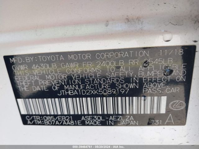 JTHBA1D2XK5089197 Lexus IS 300
