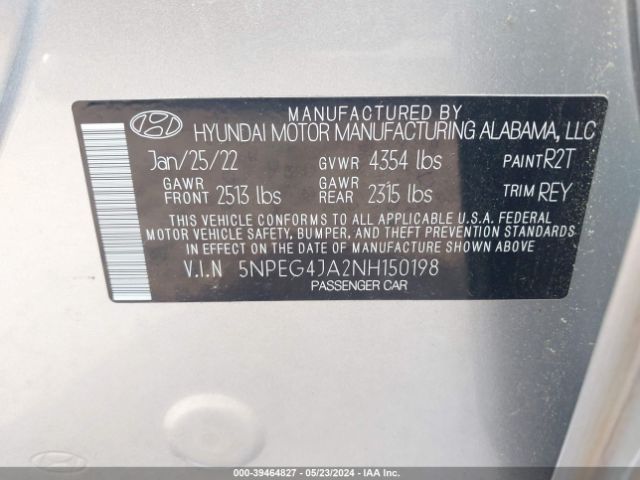 2022 HYUNDAI SONATA 5NPEG4JA2NH150198 Photo 8